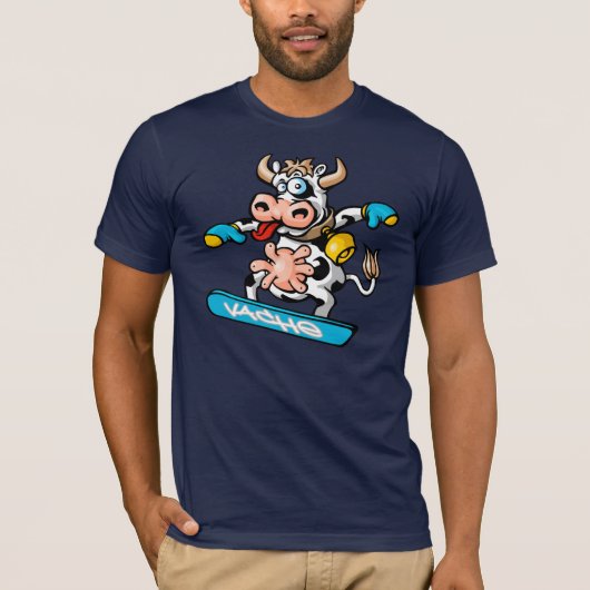 Cow and Snowboard T-Shirt (Vorderseite)