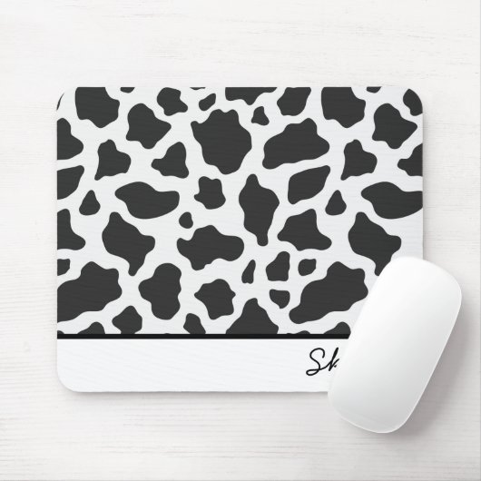 Cow Animal Print Custom Curry Name Mousepad (Mit Mouse)