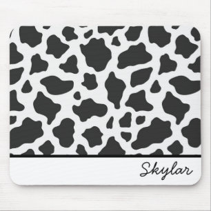 Cow Animal Print Custom Curry Name Mousepad
