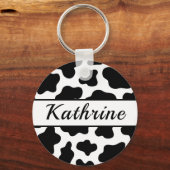 Cow Animal Print Name Schlüsselanhänger (Vorderseite)