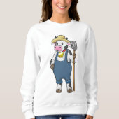 Cow as Farmer with Pitchfork Sweatshirt (Vorderseite)