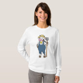 Cow as Farmer with Pitchfork T-Shirt (Vorne ganz)