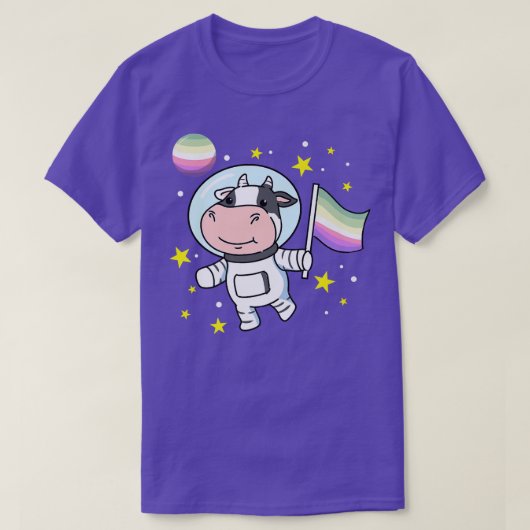 Cow Astronaut Genderfae Pride T-Shirt (Design vorne)