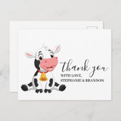 Cow Baby Niedlich Dankeschön Karte (Vorne/Hinten)