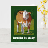COW BIRTHDAY CARD KARTE (Gelbe Blume)