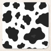 Cow Black White Spots Fur Rechteckiger Pappuntersetzer (Vorderseite)