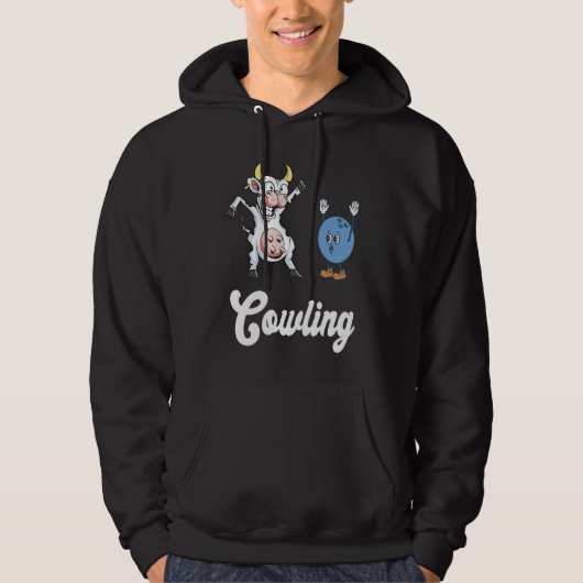 Cow Bowler Bowling Pin Funny Bowling Strike Bowlin Hoodie (Vorderseite)