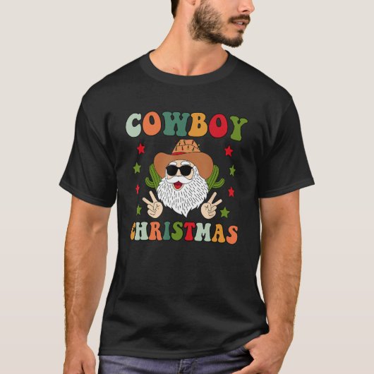 Cow Boy Christmas Cactus Winter Holiday 1 T-Shirt (Vorderseite)