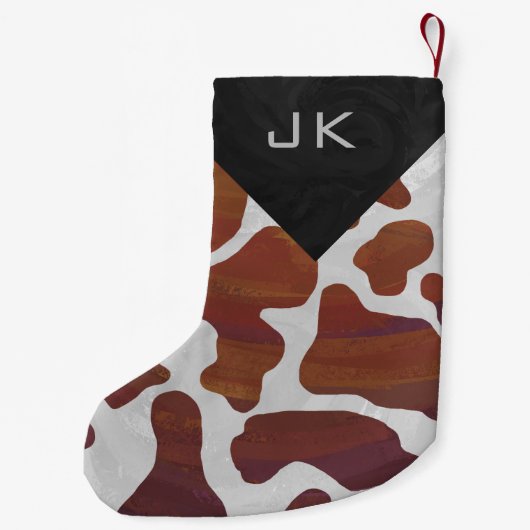 Cow Brown and White Print Patches Kleiner Weihnachtsstrumpf (Rückseite)