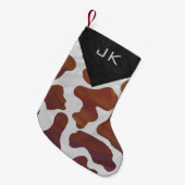 Cow Brown and White Print Patches Kleiner Weihnachtsstrumpf (Vorderansicht (hängend))