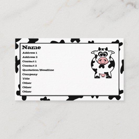 Cow Business Cards Visitenkarte (Vorderseite)