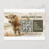 Cow Business QR Code Postkarte (Vorderseite)