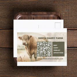 Cow Business QR Code Postkarte