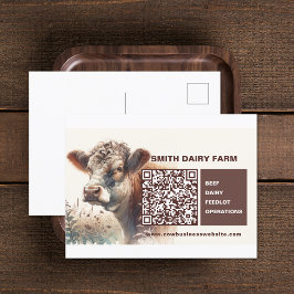 Cow Business QR Code Postkarte