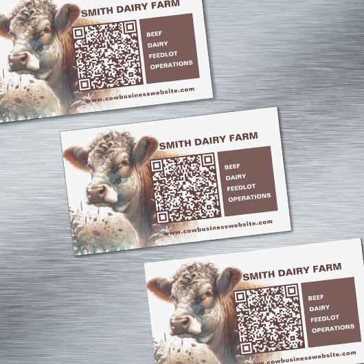 Cow Business QR-Kartenmagnet Magnetische Visitenkarte