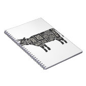Cow Butcher Chart Notizblock (Rechte Seite)