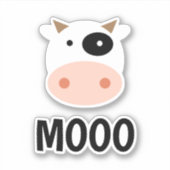 Cow Cartoon Vinyl Aufkleber (Vorderseite)
