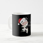 Cow Cheerful Christmas Winter Kaffeetasse (Vorderseite Links)