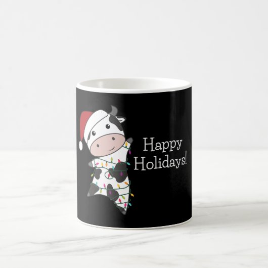 Cow Cheerful Christmas Winter Kaffeetasse (Mittel)
