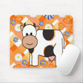 Cow Chevron Blue Flowers Mouse Pad! Mouse Pad Mousepad (Mit Mouse)