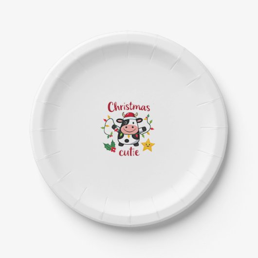 Cow Christmas Cutie Cows Christmas T-Shirt (6) Pappteller (Vorderseite)