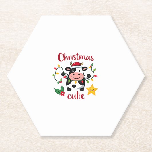 Cow Christmas Cutie Cows Christmas T-Shirt (6) Untersetzer (Vorderseite)