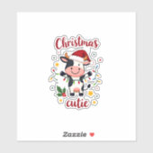 Cow Christmas Cutie Cows Christmas T-Shirt (7) Aufkleber (Blatt)