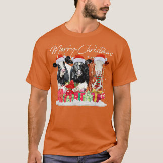 Cow Christmas Lights Tree Sweater Strumpf Ornamene T-Shirt