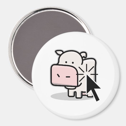 Cow Clicker Magnet (Vorderseite/Rückseite)