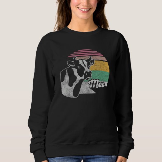 Cow Costume Retro Vintage Cow Sweatshirt (Vorderseite)