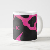 Cow Cow Hot Pink und Black Print Jumbo-Tasse (Vorderseite Rechts)