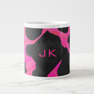 Cow Cow Hot Pink und Black Print Jumbo-Tasse