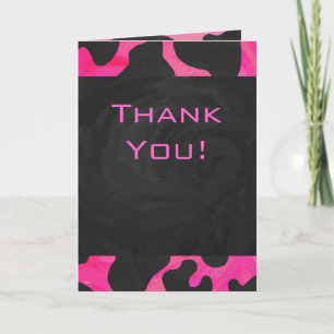 Cow Cow Hot Pink und Black Print Karte