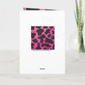 Cow Cow Hot Pink und Black Print Karte (Rückseite)