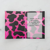 Cow Cow Hot Pink und Black Print Karte (Innenseite)
