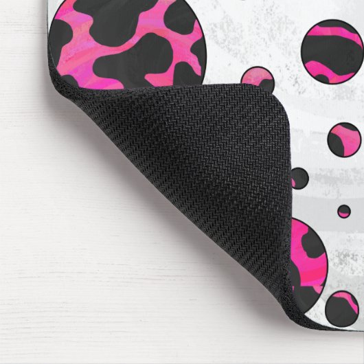 Cow Cow Hot Pink und Black Print Mousepad (Ecke)