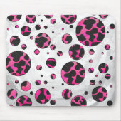 Cow Cow Hot Pink und Black Print Mousepad (Vorne)