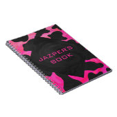Cow Cow Hot Pink und Black Print Notizblock (Rechte Seite)
