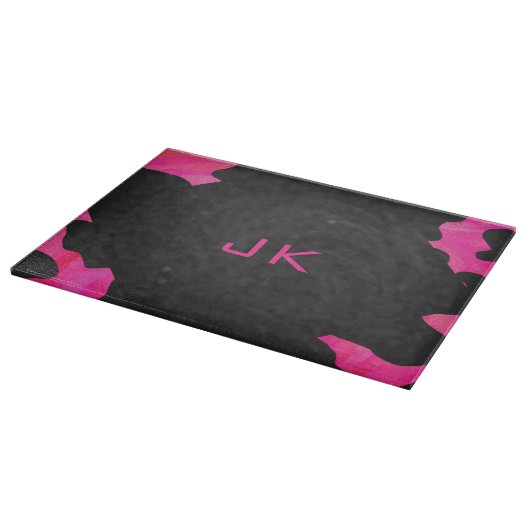Cow Cow Hot Pink und Black Print Schneidebrett (Ecke)