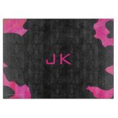 Cow Cow Hot Pink und Black Print Schneidebrett (Vorderseite)