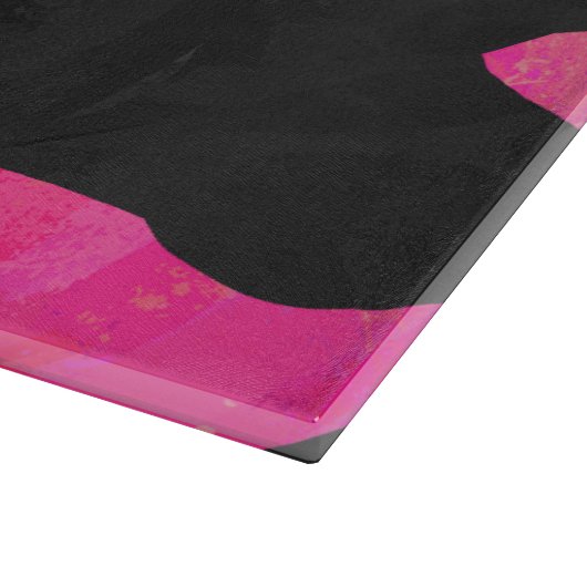 Cow Cow Hot Pink und Black Print Schneidebrett (Ecke)