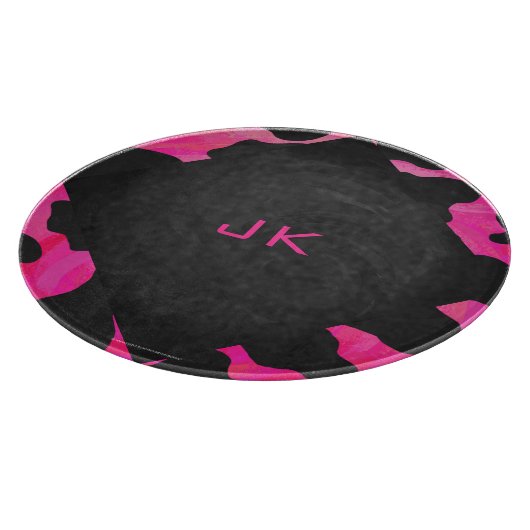 Cow Cow Hot Pink und Black Print Schneidebrett (Ecke)