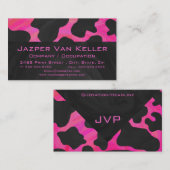Cow Cow Hot Pink und Black Print Visitenkarte (Vorne/Hinten)