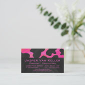 Cow Cow Hot Pink und Black Print Visitenkarte (Stehend Vorderseite)
