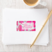 Cow Cow Hot Pink und White Print Adressaufkleber (Insitu)