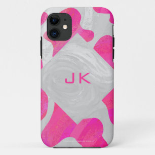 Cow Cow Hot Pink und White Print Case-Mate iPhone Hülle