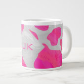 Cow Cow Hot Pink und White Print Jumbo-Tasse (Vorderseite Rechts)