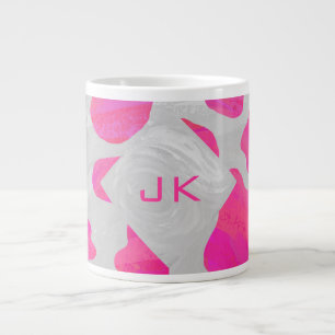 Cow Cow Hot Pink und White Print Jumbo-Tasse