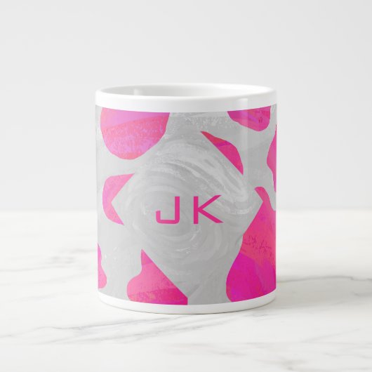 Cow Cow Hot Pink und White Print Jumbo-Tasse (Vorderseite)