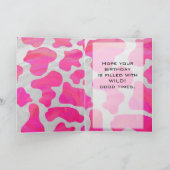 Cow Cow Hot Pink und White Print Karte (Innenseite)